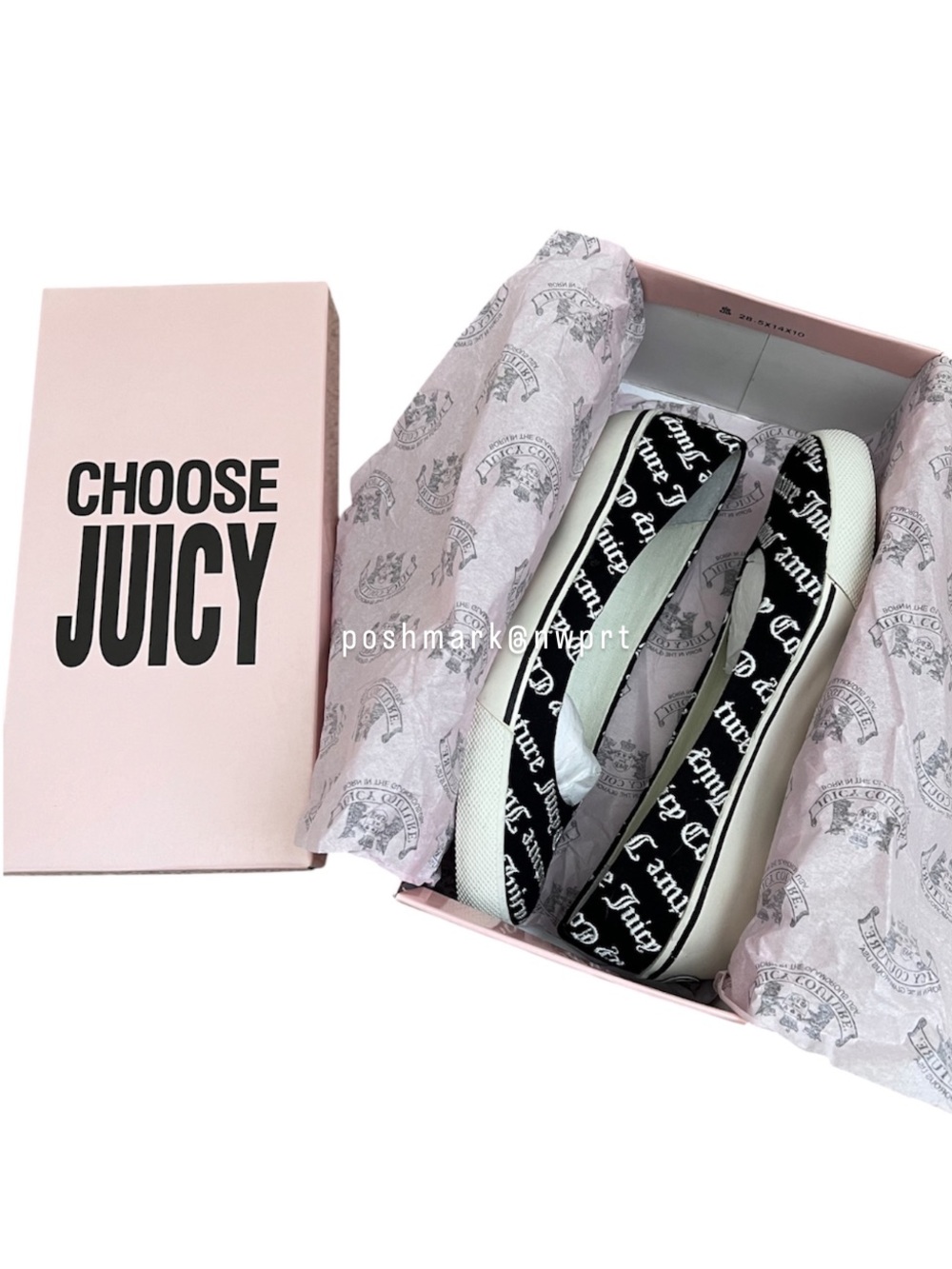 JUICY COUTURE Sonia Canvas Ballet Flat Angel Embroidery Black White 6.5 Box - Picture 3 of 9